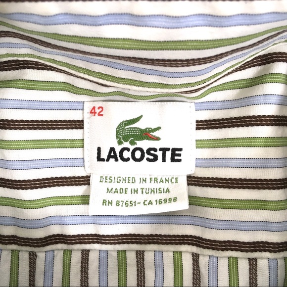 Lacoste Mens Size 42 Regular Fit Striped Large - Picture 6 of 6